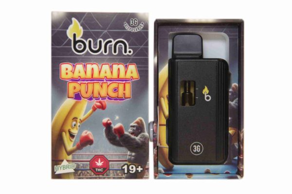 Burn 3mL Disposable Vapes – Banana Punch THC Distillate