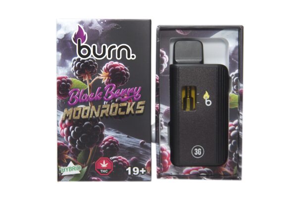 Burn 3mL Disposable Vapes – Blackberry Moonrocks THC Distillate