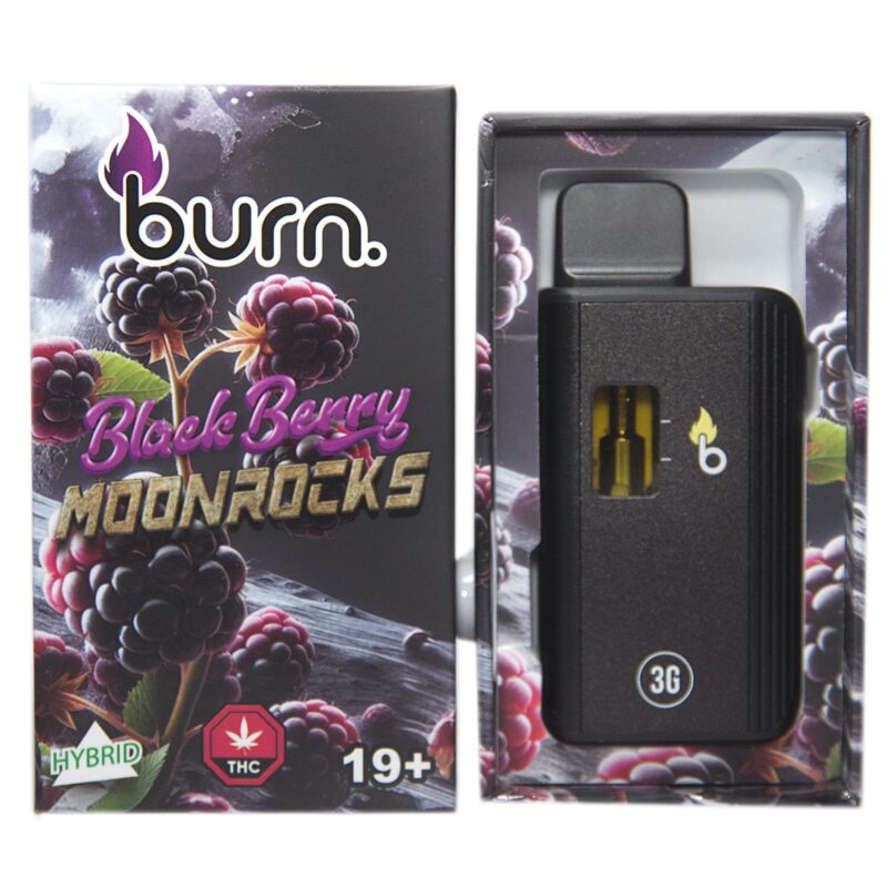 Burn 3mL Disposable Vapes – Blackberry Moonrocks THC Distillate