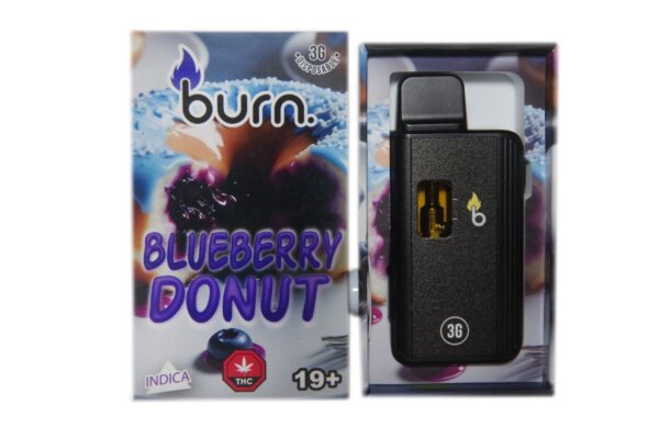 Burn 3mL Disposable Vapes – Blueberry Donut THC Distillate
