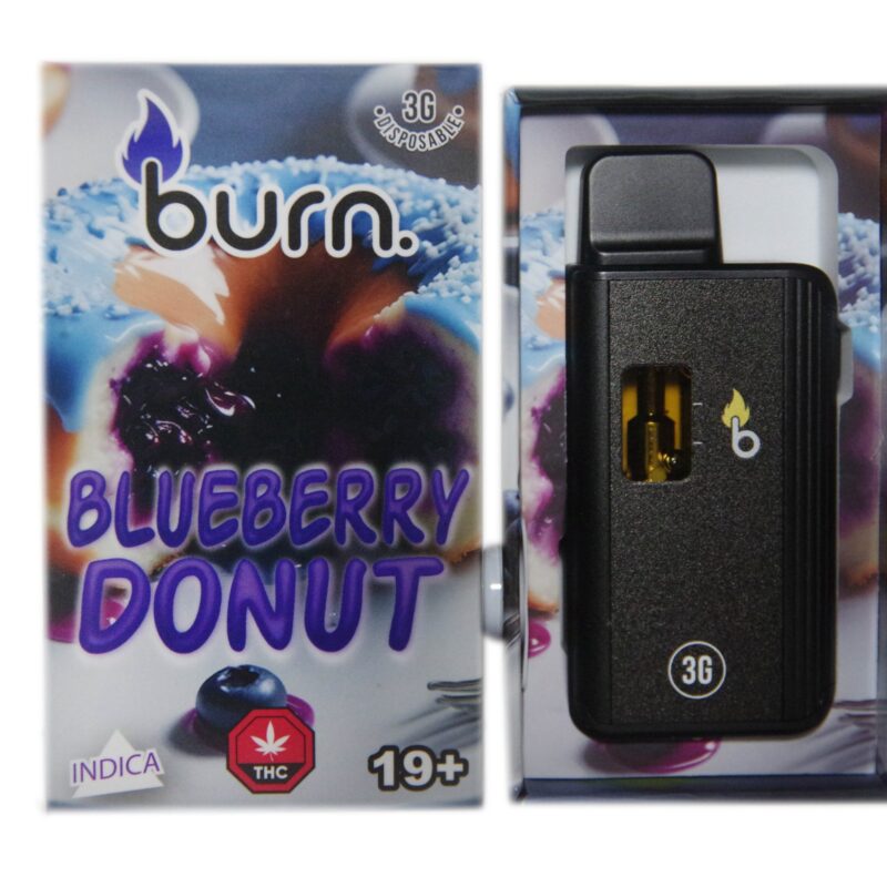 Burn 3mL Disposable Vapes – Blueberry Donut THC Distillate